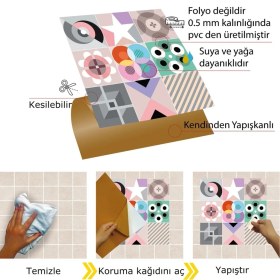 Resim Tink Kendinden Yapışkanlı Naif Desenli Pvc Karo 30 x 30 cm (33 Adet) 3m2 