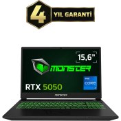 Resim Monster Abra A5 V22.1.6 Intel Core I7 13620H 8 GB Ram 500 GB SSD 8 GB Rtx 5050 Freedos 15,6" Fhd 144 Hz Taşınabilir Bilgisayar 