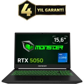Resim Monster Abra A5 V22.1.7 Intel Core I7 13620H 8 GB Ram 500 GB SSD 8 GB Rtx 5050 Windows 11 15,6" Fhd 144 Hz Taşınabilir Bilgisayar 