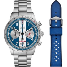 Resim Fossil Fle1209set Shelby X Fossil Grand Tourer Limited-edition Erkek Kol Saati Ve Yedek Kordon Metalik Gri 