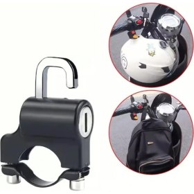 Resim Larskas Üniversal Boyutu Ayarlanabilir Motosiklet Motor Bisiklet Kask Kilit Evrensel Uyumlu Kask Kilidi 