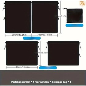 Resim Dashanshop Siyah 4 Parça Araç İçi Gizlilik Perdesi Güneş Önleyici Ses Yalıtımlı 