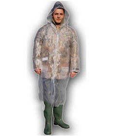 Resim Yağmurluk Tek Kullanımlık Şeffaf Kapşonlu 