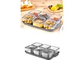 Resim Hobby Life 6 Bölmeli Akrilik Pratik Sızdırmaz Kapaklı Tepsili Kahvaltılık Seti 