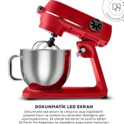Resim Karaca Multichef Artisan Digital Ekran 7 Litre Döküm Stand Mikser Kırmızı 1800W 