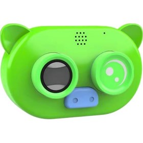 Resim Springsun Yeşil Çocuk Fotoğraf Makinesi 1080p 2 İnç Ips Ekran 500w Piksel 3m Su Geçirmez 800mah Batarya 16gb Hafıza Kartı İle 