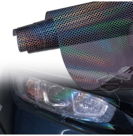 Resim Siyah Hologram Petek Desen Far Stop Filmi Far Folyosu Far Çizik Çizilme Engelleyici Folyo 100 X 30 Cm 00 Şüscaroto Aksesuar 