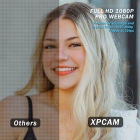 Resim XPCAM Web kamerası, HD Web Kamerası, 1080P, Gizlilik Deklanşörlü ve Tripod Standlı, Mikrofonlu Pro Streaming Web Kamerası, Geniş Ekran USB Bilgisayar Kamerası, PC, Mac Dizüstü Bilgisayar, Masaüstü Görüntülü 