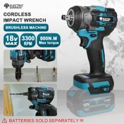 Resim Elektrikli Tanrı Kablosuz Fırçasız Elektrikli Anahtar 500N.m Tork Çok Fonksiyonlu Güç Araçları Anahtar/Tornavida Ahşap İşleme Ev DIY Araba Aksesuarları için Makita Pil (Pil Dahil Değil), Piller Ayrı Satılır. 