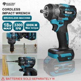 Resim Elektrikli Tanrı Kablosuz Fırçasız Elektrikli Anahtar 500N.m Tork Çok Fonksiyonlu Güç Araçları Anahtar/Tornavida Ahşap İşleme Ev DIY Araba Aksesuarları için Makita Pil (Pil Dahil Değil), Piller Ayrı Satılır. 