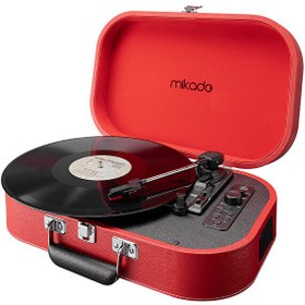 Resim Mikado Nostalgia MN-101 USB + RCA + Bluetooth Destekli Kırmızı Pikap 