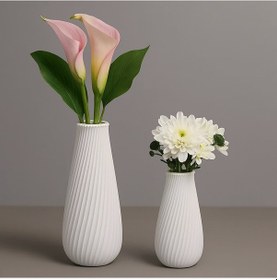 Resim 3d Baskı Dekoratif Seramik Vazo Beyaz 18/14cm Beyaz 