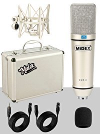 Resim Midex CX1 Effective Set-2 Efektli Ses Kartı-Mikrofon-Kulaklık ve Stand Kayıt Canlı Yayın Seti (PC ve Telefon) 