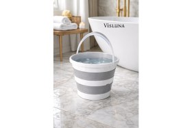Resim Visluna 12,8 Lt Akordiyon Su Kovası Silikon Katlanabilir Banyo Temizlik Kovası 