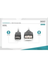 Resim Dıgıtus Ak-300108-030-s 3.0m Usb2.0 Usb Mini B Giriş: Usb 2.0 Tip-a Çıkış : Usb Tip-b Mini 