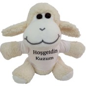 Resim Alifa Toptan Hoşgeldin Kuzum Tişörtlü Peluş Kuzu 