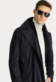 Resim Koyu Lacivert Spor Trençkot - Slim Fit / Koyu Lacivert / 46 