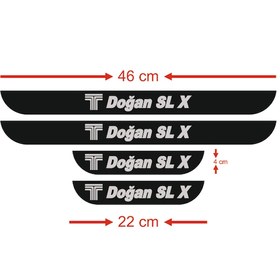 Resim Tofaş Uyumlu Doğan Slx Kapı Eşiği 4 Lü Aksesuar 