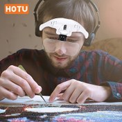Resim HOTU 1 adet 5 Lensli Baş Feneri, Endüstri için Parlak LED Işık, Yüksek Çözünürlüklü Görüş için Kolay Okuma, Mücevher Kontrolü ve Yakın Çalışma - Rahat, Esnek Tasarım (Piller Dahil Değil, 3 x AAA Piller ile Çalışır) 