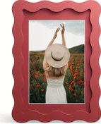 Resim Sunshine022 Kırmızı 4x6 İnç Dalgalı Duvar Ve Masaüstü Fotoğraf Çerçevesi - Modern Dekor 