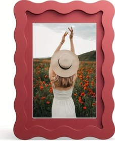 Resim Sunshine022 Kırmızı 4x6 İnç Dalgalı Duvar Ve Masaüstü Fotoğraf Çerçevesi - Modern Dekor 