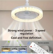 Resim Xuweiwei 10 İnç E27 Beyaz Kristal Akıllı Fan Işığı Ampul 17 Mod Uzaktan Kumandalı 3000k 6500k 3 Hız 3 Renk Evrensel Bağlantı İç Mekan Kullanım 