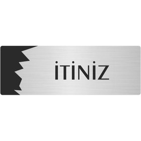 Resim Özarslan Dizayn Metal Departman Kapı İsimliği, Yönlendirme levhası İtiniz 10X20 Cm Gümüş Renk 
