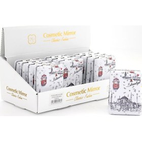 Resim Larimar Taşlı İstanbul Tasarımı El Aynası Kalın Model 10 - 9032691783567lmr 