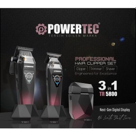 Resim Powertec Tr-5800 Saç-sakal-ense-günlük Tıraş Makinesi 3in1 0.5mm Tarak Dahil 4 - 5 Saat 