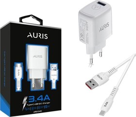 Resim Auris Ch40 Type-c Hızlı Şarj Seti 3.4a Samsung Huawei Xiaomi Birçok Telefona Uyan Şarj Aleti 