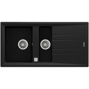 Resim Teka Stone 60 B-Tg Auto Metalık Sıyah Granit Evye Teka