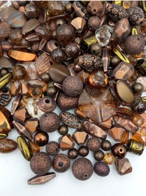 Resim Hedef Bijuteri Bileklik,kolye,anahtarlık,takı Yapımı Için Kahverengi Tonlarında Karışık Plastik Boncuk (250 Gram) 
