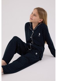 Resim U.s. Polo Assn Kız Çocuk Lacivert Gömlek Pijama Takımı 5274-48862 Lacivert 