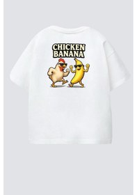 Resim Monila Erkek Çocuk Pamuklu Bisiklet Yaka Sırtı Baskılı T-shirt Ekru 