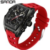 Resim Oldfriend Sanda Işıklı Erkek Spor Saati Siyah Kırmızı Dayanıklı Kadran Ve Koşu Kronometre Diğer 