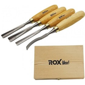Resim Rox Wood 15399076 Ahşap Oyma Iskarpela Seti 4 Parça Ahşap Kutulu 