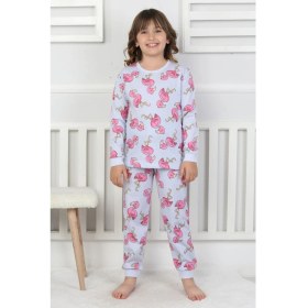 Resim Cute Flamingo Desenli Kız Çocuk Pijama Takımı 