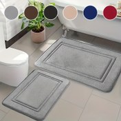 Resim 2 adet Basit Geri Dönüş Hafızası Kalınlaştırılmış Süper Yumuşak Kaymaz Banyo Matı ve Emici Banyo Matı, Kaymaz ve Aşınmaya Dayanıklı, Rahat Yıkanabilir, Makinede Yıkanabilir, Soyucu Olmayan Banyo Matı, Yumuşak ve Rahat, Çok Uyumlu Çeşitli Ev Dekorasyonları için 