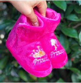 Resim Pandalina Kız Çocuk Panduf princess kız taçlı figürlü kaydırmaz taban anaokulu kreş ev ayakkabısı 