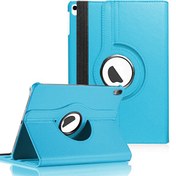 Resim Apple Ipad 11'' 2018 (a1980-a2013-a1934-a1979) Kılıf 360 Dönerli Stand Deri Mavi Microsonic