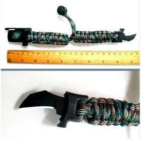 Resim Omeniv Paracord Bileklik Düdük Pusula Bıçak 4 Fonksiyonlu Outdoor 