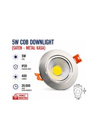 Resim Lampist 5w Metal, Saten Kasa Cob Downlıght 6500k 
