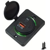 Resim Dashanshop Qc3.0 Pd Usb Araç Şarj Aleti Yeşil Led Işıklı 12v 24v Otomobil Tekne Şarj Cihazı 