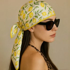 Resim 1 Adet Limon Desenli Bandana Eşarp - Hafif Polyester Kare Eşarp, Parlak Sarı Limon ve Yeşil Yapraklar Tasarımı - Plaj, Seyahat, Günlük Baş Bandı veya Boyun Örtüsü - Makinede Yıkanabilir Yaz Aksesuarı Kadın & Erkek için - Partiler, Piknikler, Tatil Kıyafetleri, Eğlenceli Desen, Yumuşak Kumaş, Şık Başörtüsü, Açık Hava Tutkunları İçin 