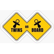Resim TSC Arabada Ikiz Var Twins On Board Sticker Yapıştırma 19CM Md3 