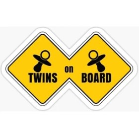 Resim TSC Arabada Ikiz Var Twins On Board Sticker Yapıştırma 19CM Md3 