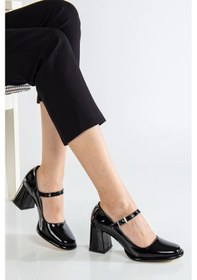 Resim Puar Siyah Rugan Topuklu Ayakkabı Siyah Rugan 