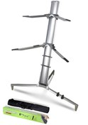 Resim Lastvoice KS-20GR Silver Çift Katlı Çantalı Profesyonel Ultimate Org Standı Sehpası 