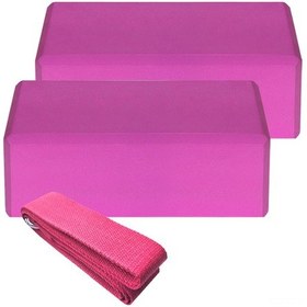 Resim Wezone 2 Adet Kaymaz Eva Yoga Bloğu + 1 Yoga Bandı Seti - Dengeli Ve Esnek Egzersiz İçin 