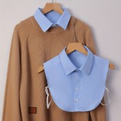 Resim 1 adet Kadınlar için Ayrılabilir Yalan Yaka Blazer - Uçlu Yaka, Polyester, Bahar, Yaz, Sonbahar ve Kış için Çok Yönlü Moda Aksesuarı, Şık Katman Parçası, Günlük Giyim | Modern Günlük Giyim | Polyester Kumaş 